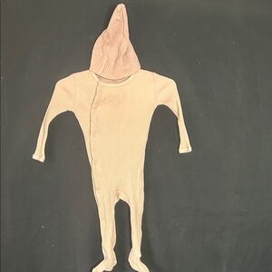 Soft Tan Ribbed Kids Footie